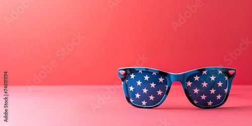 Patriotic sunglasses with red white and blue stars and stripes flag design