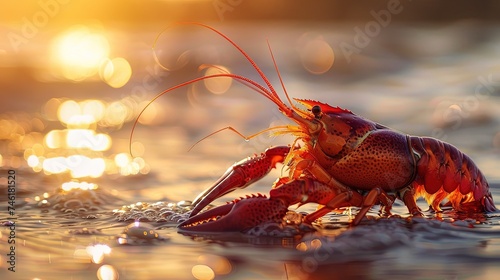 Red lobster in the ocean wild © Brian