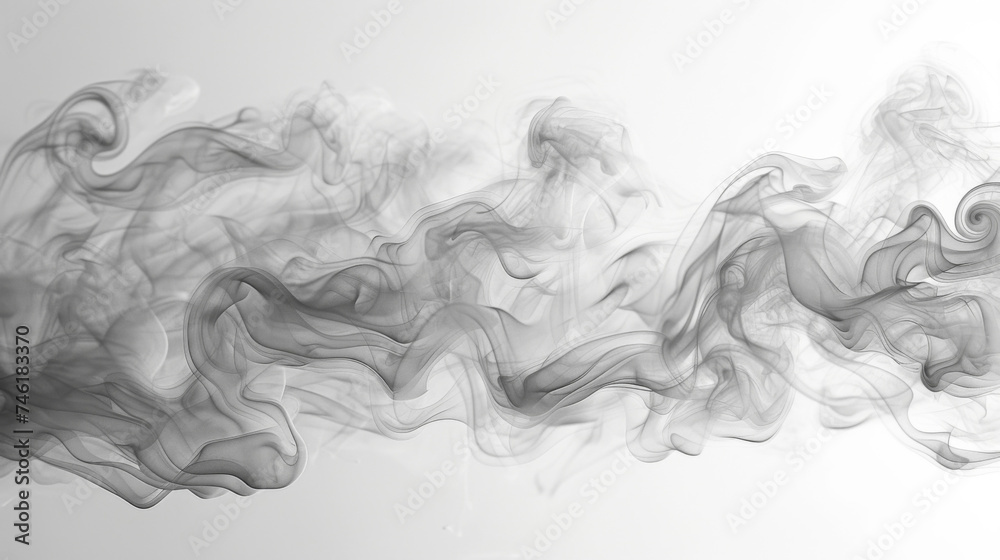 Macro shot showcasing the intricate patterns and textures of flowing smoke almost like a moving work of art.