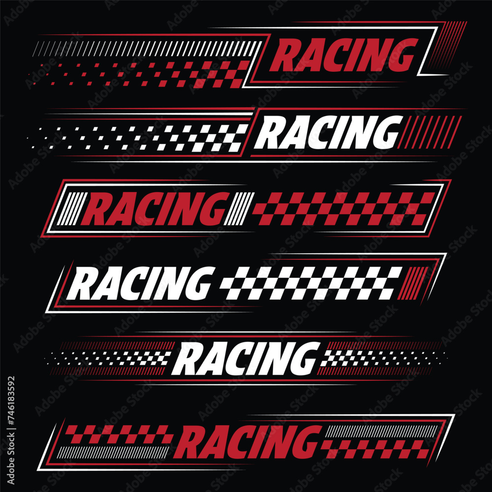 Racing white and red decals