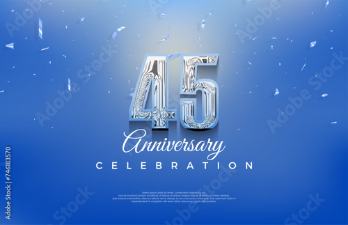 Modern and fresh. 45th anniversary celebration design. Premium vector background. Premium vector background for greeting and celebration.