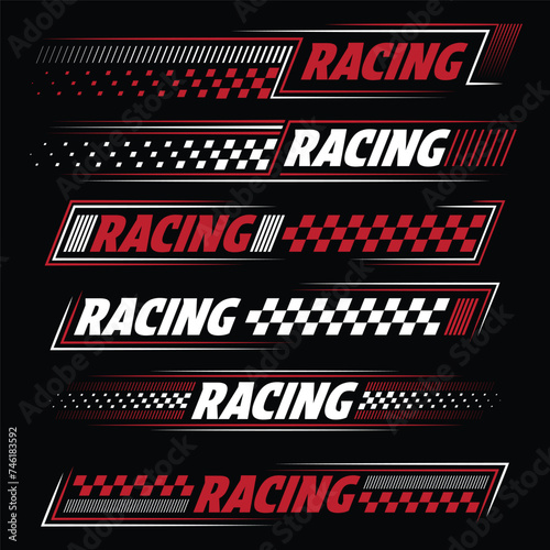 Racing white and red decals