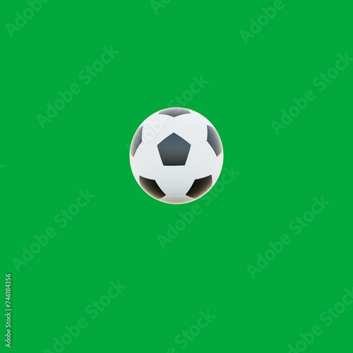 Bouncing 3D Ball Loop Animation Isolated on Green Screen