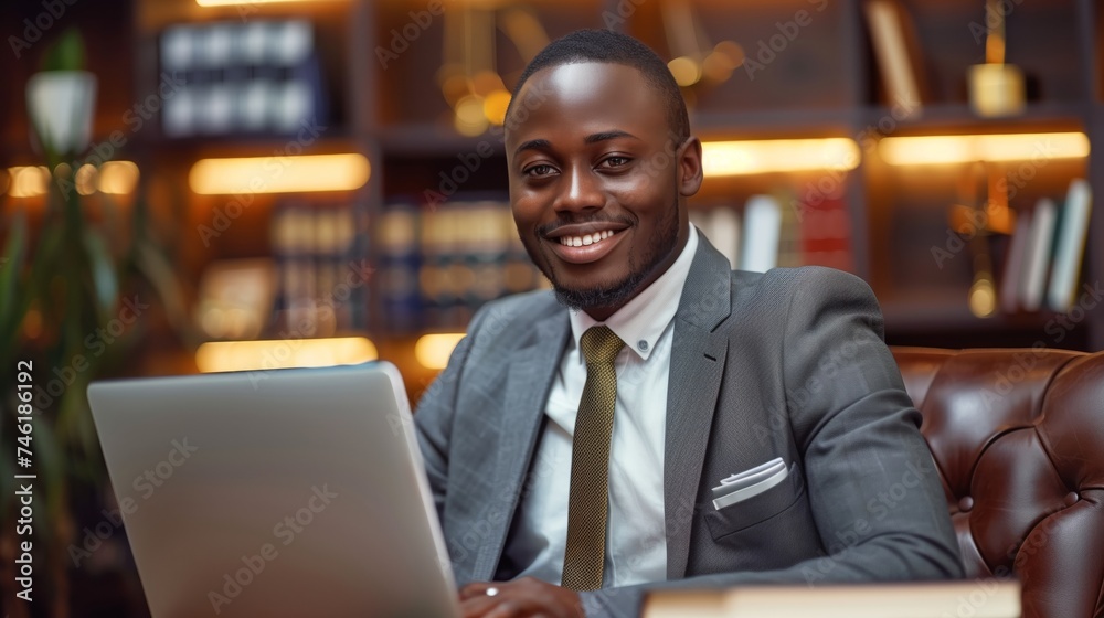 Smiling young man lawyer notary works in the office Smiling young man lawyer notary works in the office