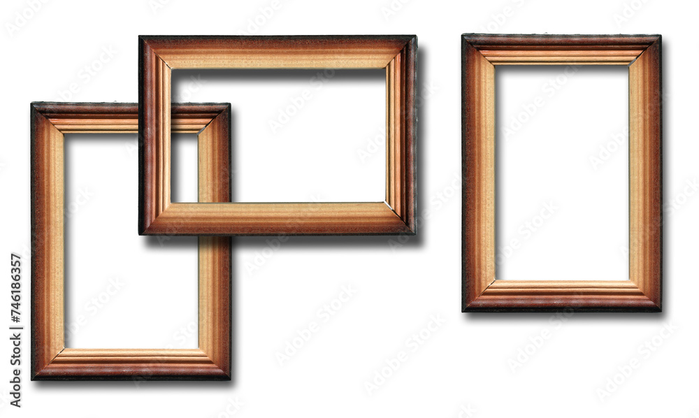 Wooden frames with shadow on white background Wooden frames with shadow on white background