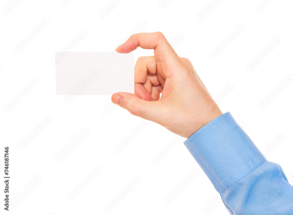 Business card in hand Business card in hand