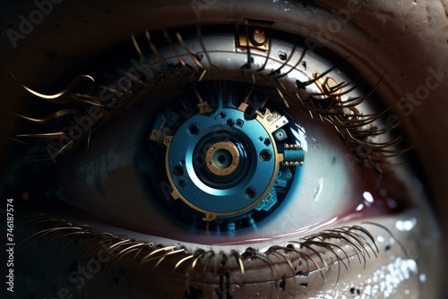 Innovative Robot eye futuristic. Ai virtual. Generate Ai