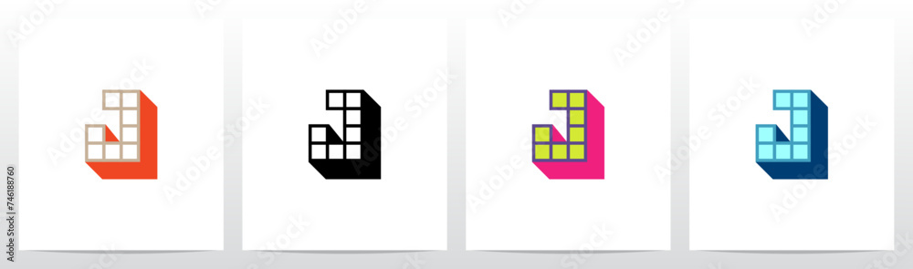 Box Square Outline Drop Shadow 3D Initial Letter Logo Design J Box Square Outline Drop Shadow 3D Initial Letter Logo Design J
