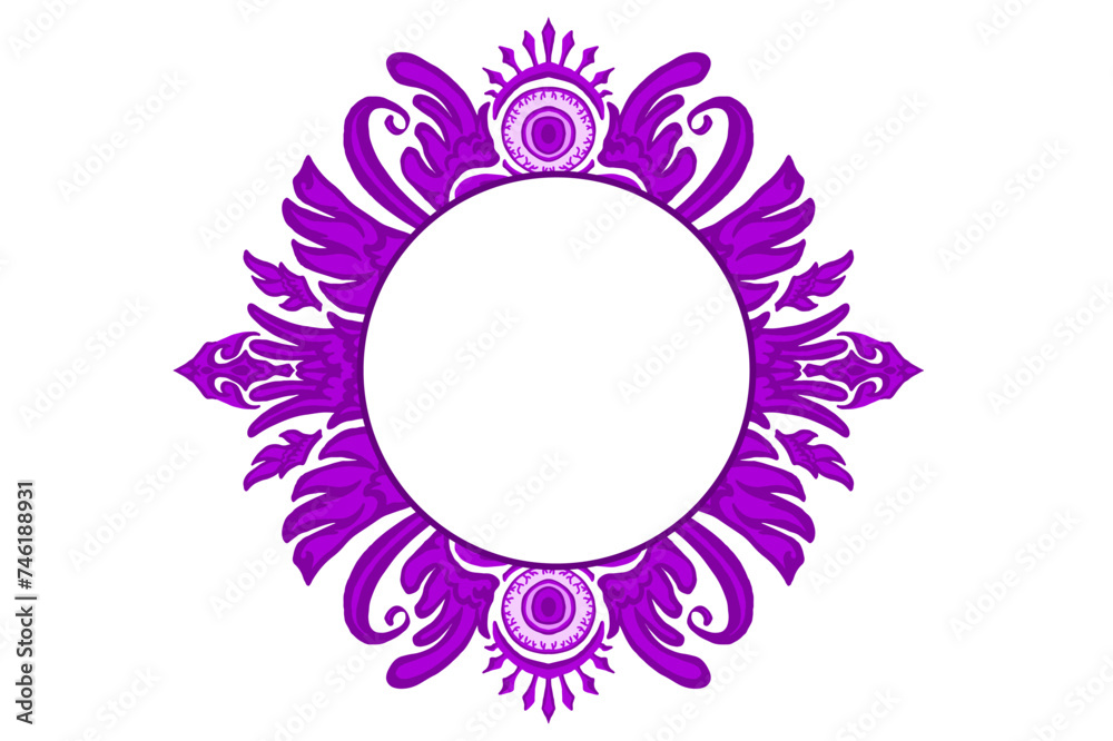 Purple Eye Ball Angel Ornament Frame Border Vector For Decoration Design Purple Eye Ball Angel Ornament Frame Border Vector For Decoration Design