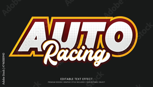 auto racing editable text effect vector design for champion ship and community club logo