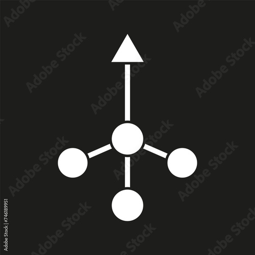Central node with arrows. Growth direction. Vector illustration. EPS 10.