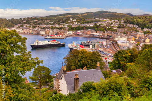 Картината върху платно Oban harbour, Oban, Argyll and Bute, Scotland, UK