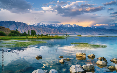 Natural scenery in Xinjiang, China,created with Generative AI tecnology.
