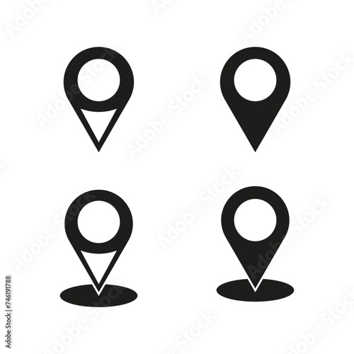 Location pin icons. Navigation markers. Vector illustration. EPS 10.