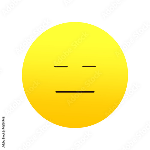 Expressionless face emoji. Neutral mood. Vector illustration. EPS 10.