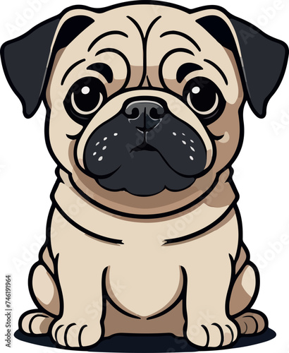 Awesome and lovely pug carlino dog vector
