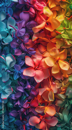 floral wallpaper rainbow flowers