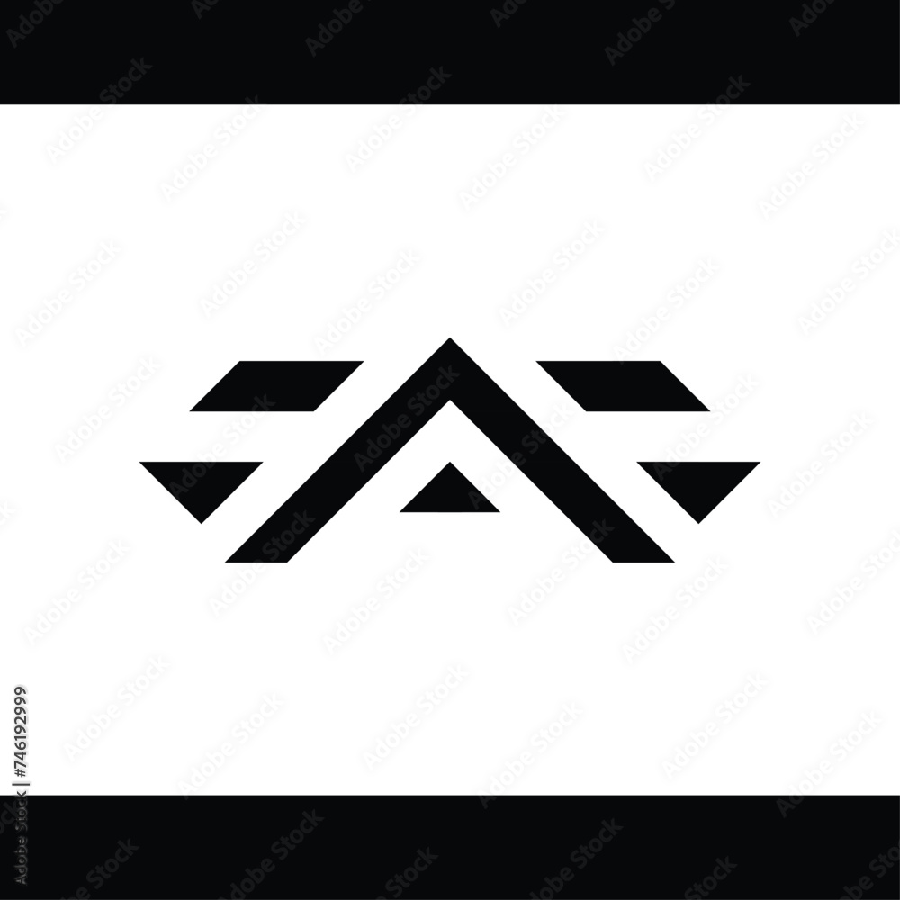 monogram design that forms a triangle shape and also the letter A. monogram design that forms a triangle shape and also the letter A.