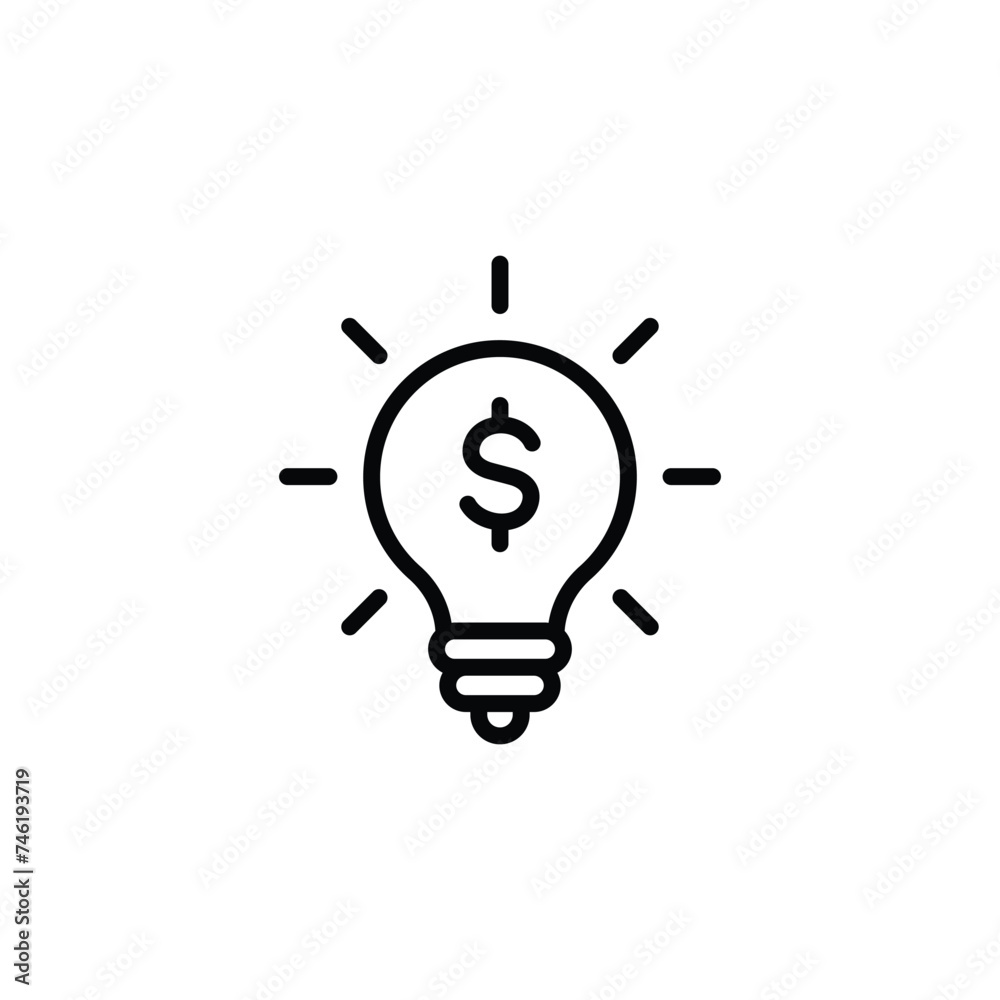 Light bulb with dollar symbol icon vector Light bulb with dollar symbol icon vector