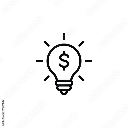 Light bulb with dollar symbol icon vector