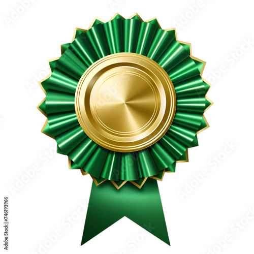 A Gold Realistic 3d gold,medal with ribbons