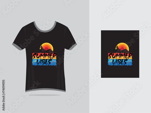 Summer bitch T shirt design template