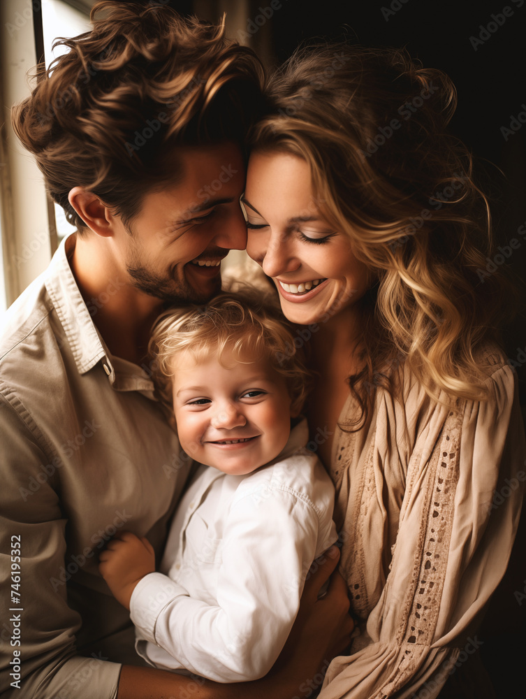happy family background. AI Generative