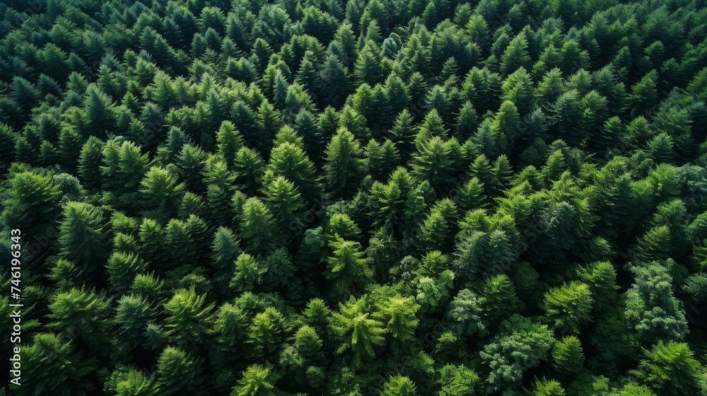 Aerial view of green trees in forest Aerial view of green trees in forest