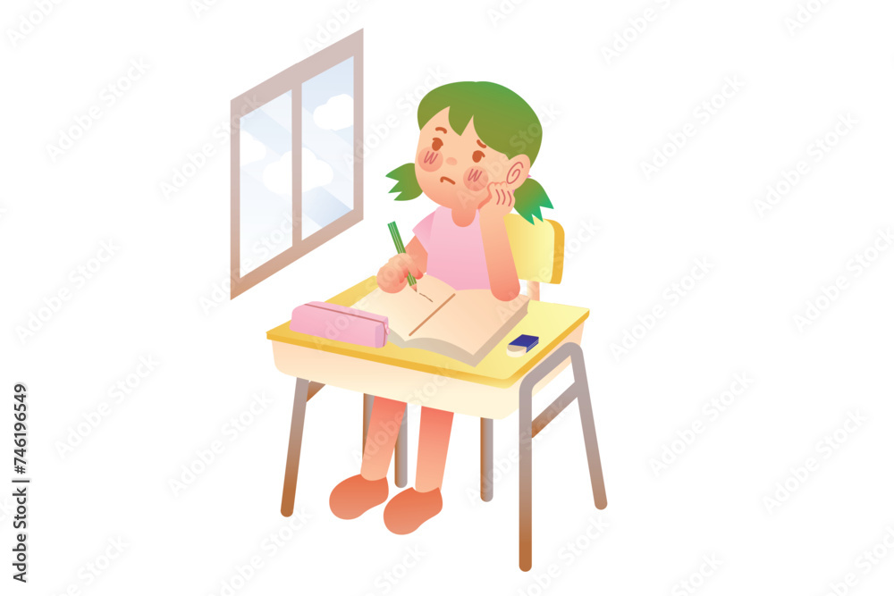 Fototapeta premium Human While Studying at Elementary School | Human Develompent Illustration