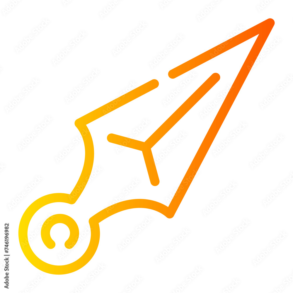kunai Line Gradient Icon kunai Line Gradient Icon