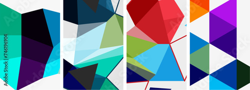 Set of triangle poster backgrounds. Vector illustration For Wallpaper  Banner  Background  Card  Book Illustration  landing page