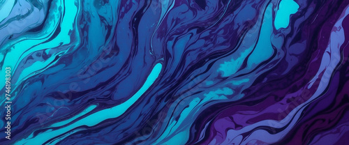 Abstract background with stunning fluid waves  with a combination of blue  purple and aqua colors