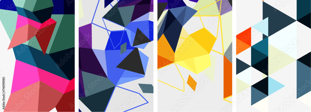 Set of triangle poster backgrounds. Vector illustration For Wallpaper, Banner, Background, Card, Book Illustration, landing page Set of triangle poster backgrounds. Vector illustration For Wallpaper, Banner, Background, Card, Book Illustration, landing page