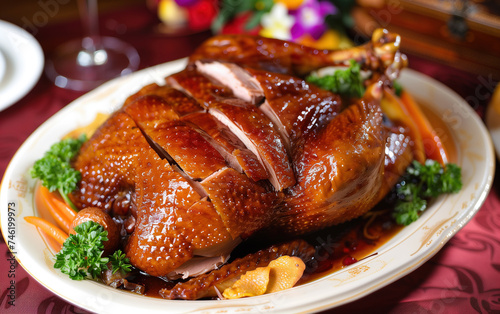 Guangdong gourmet roast duck,created with Generative AI tecnology.