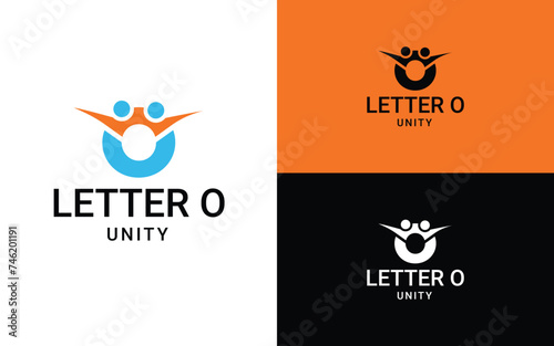 letter o unity logo design, people logo, community logo, humans 