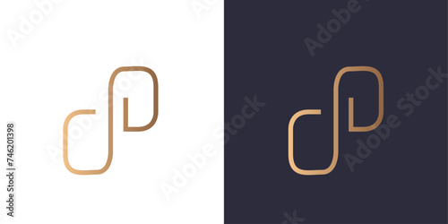 Letter D and C logo monogram, minimal style identity initial logo mark. Golden gradient vector emblem logotype for business cards initials. Logo for singer and artists