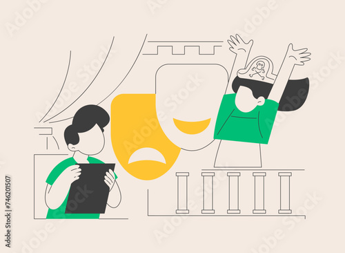 Theatre camp abstract concept vector illustration.