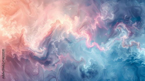 3D abstract pastel color blend, swirling shapes, realistic textures, soft lighting, smooth reflections, high-quality 8K detail AI Generative photo