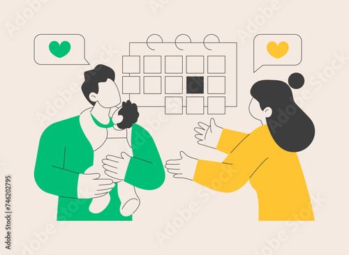 Parental leave abstract concept vector illustration.