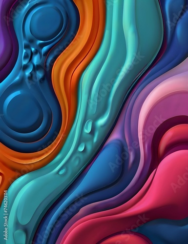 Fluid abstract background, round shapes and circle flowing design for wallpaper, banner, background or landing Generative AI