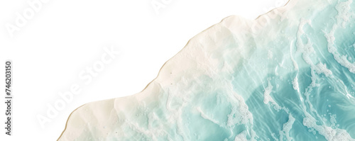 Top view waves on the sand beach summer holiday vacation concept. isolated on white and transparent background