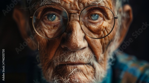 Portrait of an elderly man with glasses