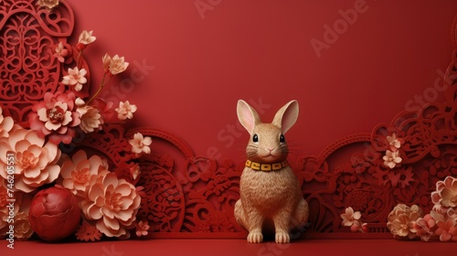 Chinese rabbit new year background no text