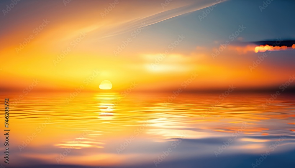 Abstract blurred yellow and orange sea sunrise background