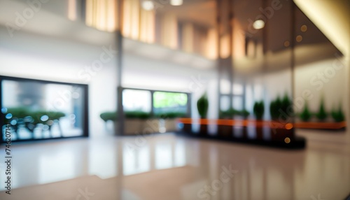 the abstract blurred beautiful interior of lobby reception condominium background