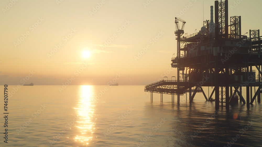 Generative AI : Offshore Oil & Gas central process platform, Offshore natural construction plant