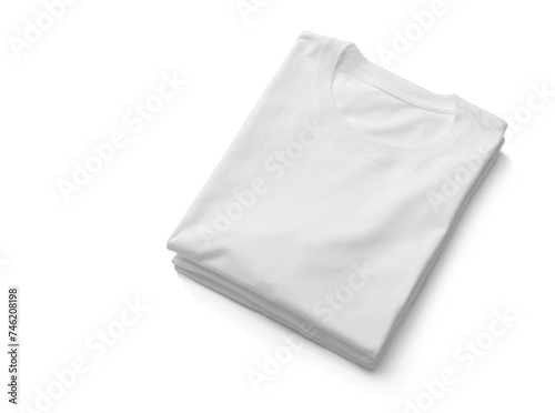 Folded T-Shirt mockup template, PNG transparency with shadow
