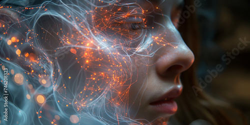 woman's face and the artificial intelligence