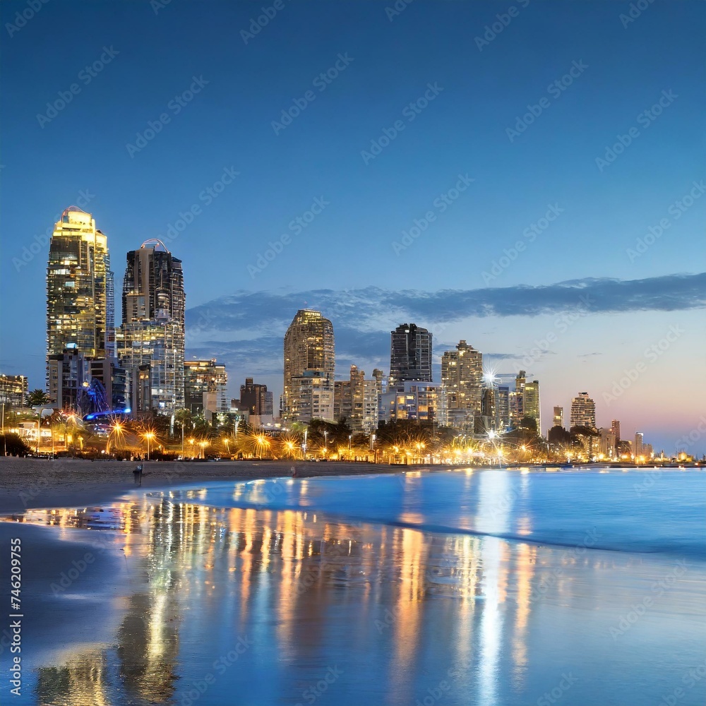 Obraz premium Cityscape at sunset 