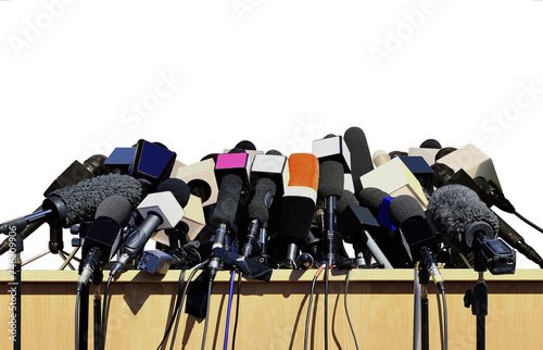 Press conference microphones 